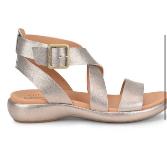 Kork-Ease metallic Silver / Pewter Strappy Sandals like new size 8 - Picture 3 of 10
